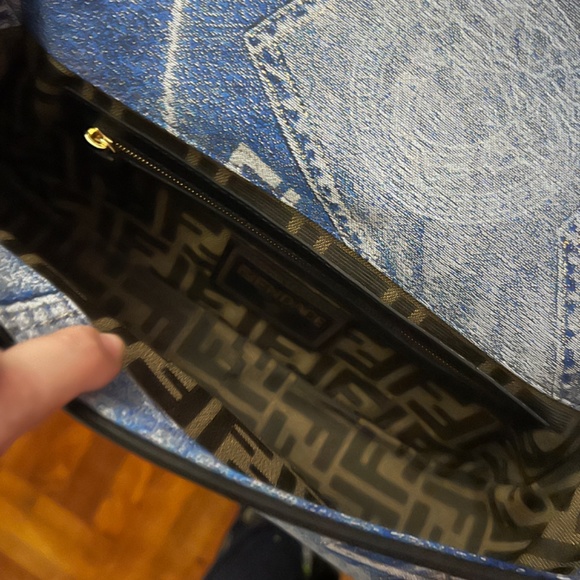 Fendace Denim Patchwork Baguette Fendi Versace - Picture 7 of 8
